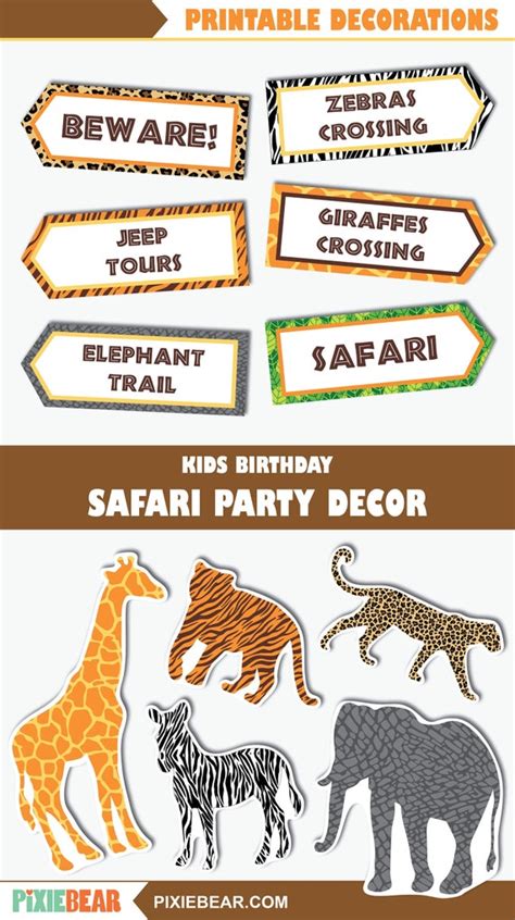 Safari Signs Printable Safari Birthday Cutouts Safari Party Signs