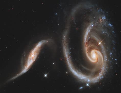 Two Spiral Galaxies Colliding