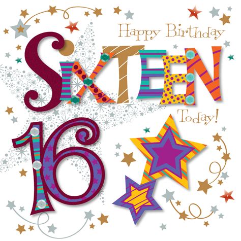 Download anniversary and use any clip art,coloring,png graphics in your website, document or presentation. Sixteen Today 16th Birthday Greeting Card | Cards | Love Kates