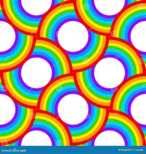 Rainbow Vector Circles Seamless Pattern Stock Vector Illustration Of