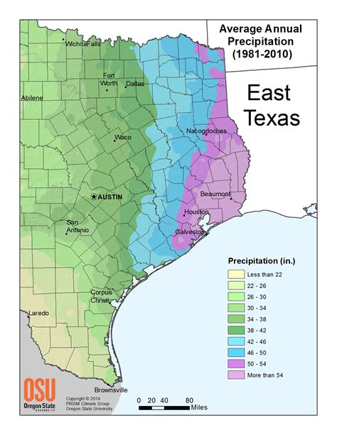 Annual Precipitation Climate Of Texas