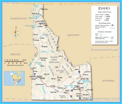 Map Of Boise Idaho Travelsmapscom