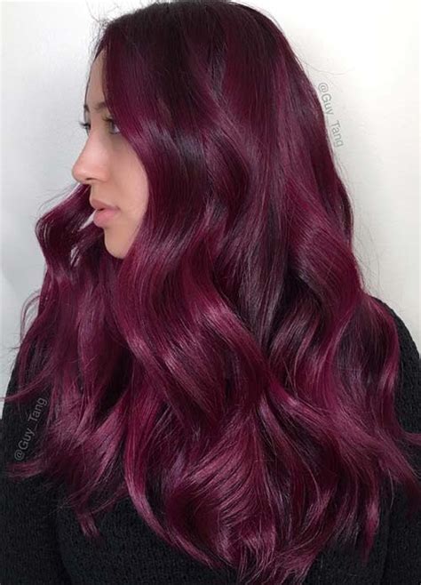 Can you wear deep plum hair color on dark hair? 49 of the Most Striking Dark Red Hair Color Ideas