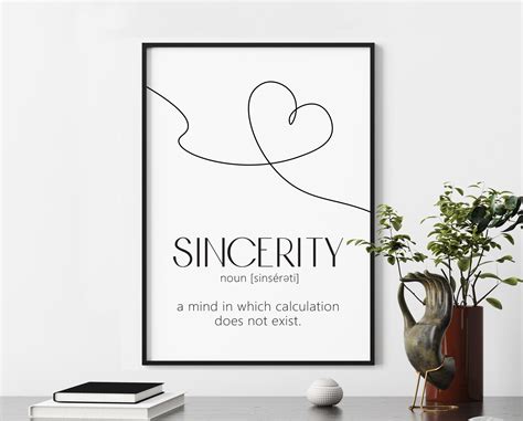 Sincerity Definition Poster Home Definition Print Typo Etsy