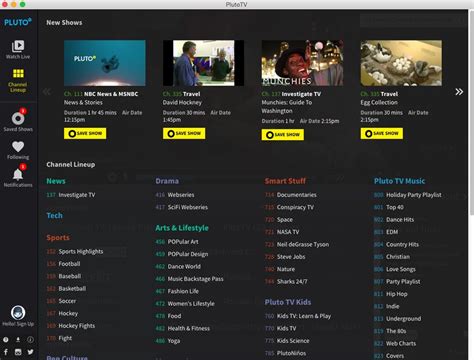 For example, you can't sort channels by category or search for a particular channel. Tailored TV with Pluto TV