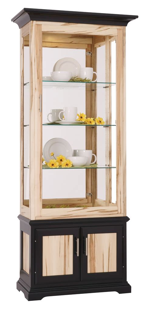 Models with a backed mirror and integrated lighting help emphasize every detail of your prized possessions. Large Deluxe Traditional Sliding Door Curio Cabinet from