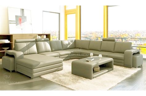De plus, sa mousse haute résilience confère à ce canapé. Canapé d'angle en cuir 6/8 places - Mobilier Privé