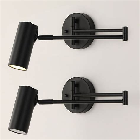 Black Modern Swing Arm Indoor Wall Sconce 1 Light Applique Murale