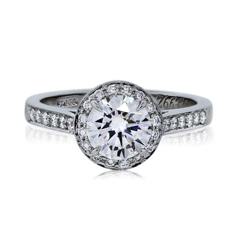 Black diamond engagement rings tiffany. Tiffany & Co. Platinum 1.01ct Round Brilliant Halo ...