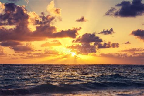 Beautiful Sunrise Over The Horizon Stock Image Image Of Orange