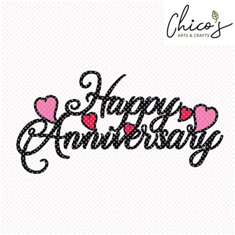 Happy Anniversary Cake Topper Cake Topper Svg  Ai Png Etsy