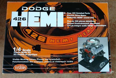 Testors 14 Scale Dodge 426 Hemi Model Engine Kit 452 1857372076