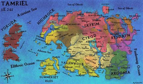 Geopolitical Map Of Tamriel In E By Fredoric Map Fantasy Map