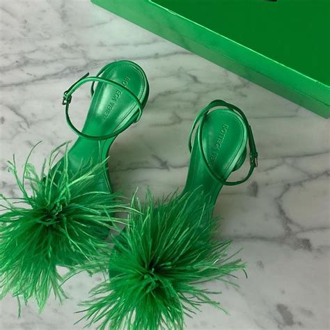 Ankle Strap Heels High Heel Sandals High Heels Green Shoes Pink Shoes Feather Sandals