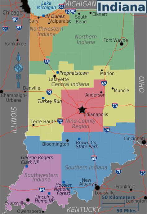 United States Map Indiana
