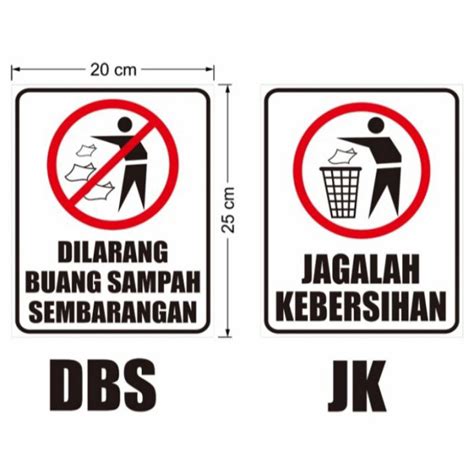 Jual Stiker Dilarang Buang Sampah Sembarangan Shopee Indonesia