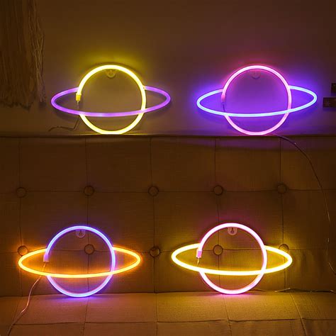 Led Planet Neon Sign Custom Led Neon Sign Planet Neon Wall Etsy