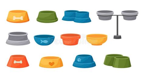 Cartoon Pets Bowl Cat And Dog Containers For Meal And Water Feeding