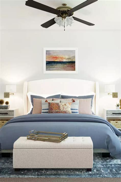 Transitional Contemporary Coastal Bedroom Design By Havenly Designer