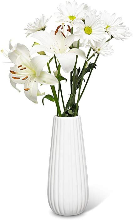 Sorsons White Ceramic Flower Vases Set Of 2 Gorgeous Texture Round