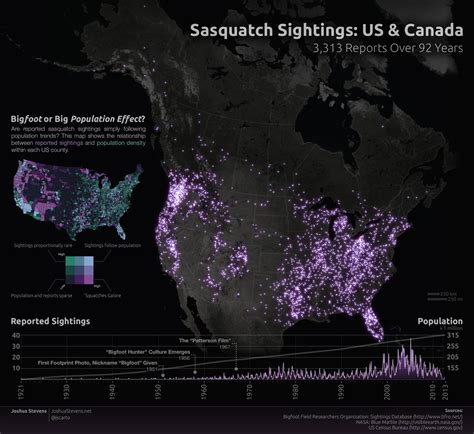Bigfoot Map Shows Every Usa Sighting Of Sasquatch In 92