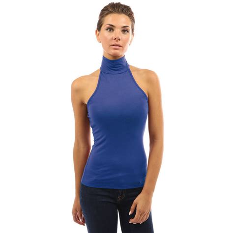 Womens Sexy Open Back Sleeveless Turtleneck Halter Blouse Shirt Top Clubwear New Ebay