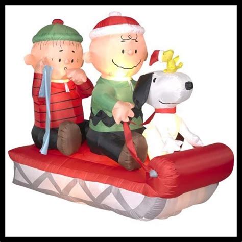 Inflatable Snoopy On Sleigh Snoopy Christmas Peanuts Christmas Christmas Inflatables