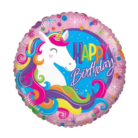 18″ Happy Birthday Unicorn Foil Balloon Sigs Party N Ts