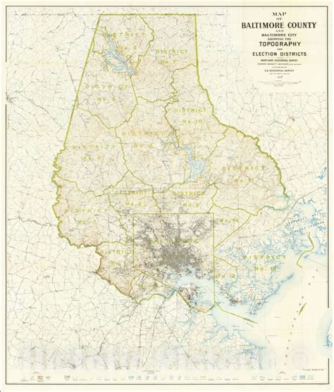 Historic Map Map Of Baltimore County And Baltimore City Showing The