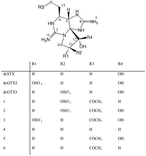 Structure Of The Saxitoxin Analogs Identified In Lyngbya Wollei
