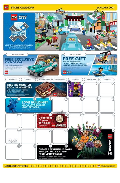 March 2021 calendar with holidays and celebrations of united states. LEGO January 2021 Store Calendar Promotions & Events - The ...
