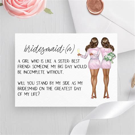 Bridesmaid Proposal Card Bridesmaid Cards Downloadable Etsy