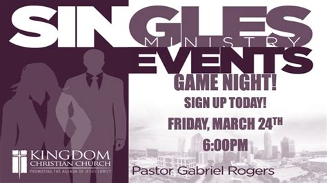 Singles Ministry Event Game Night Kingdom Christian Church
