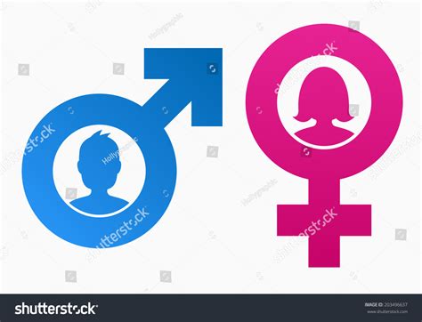 Gender Symbols Heads Man Woman Stock Vector 203496637 Shutterstock