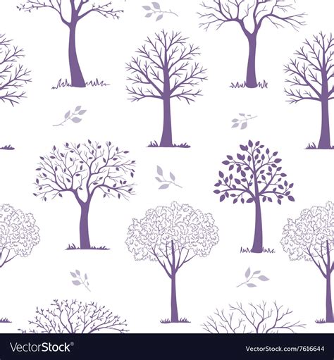 Seamless Pattern Trees Royalty Free Vector Image