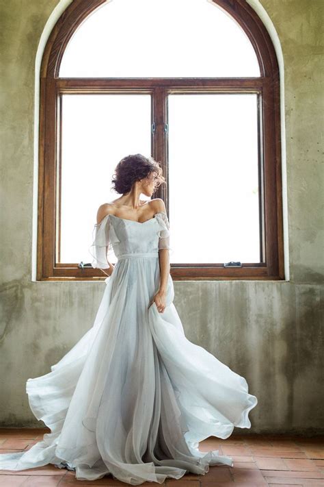 Blue Handpainted Wedding Gowns By Leanne Marshall Ruffledblog