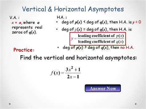 vertical and horizontal asymptotes of rational functions rational