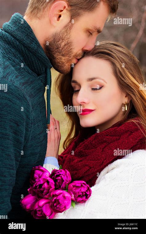 Spring Romantic Love Story Of Beautiful Loving Couple Stock Photo Alamy