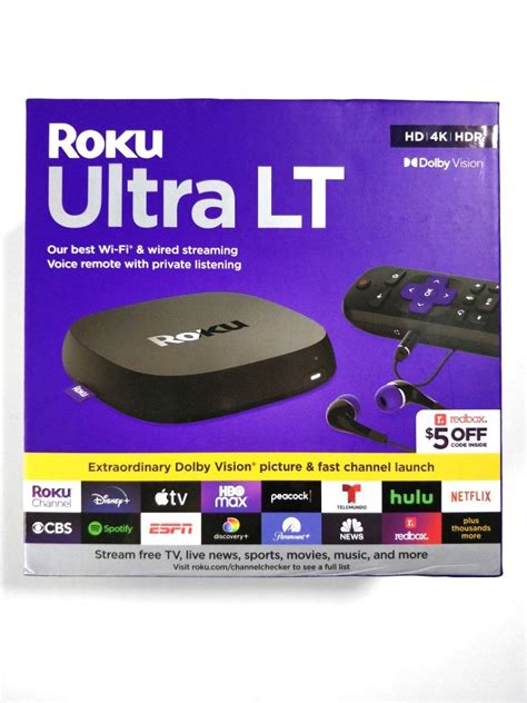 Roku Ultra Lt Streaming Device 4khdrdolby Vision With Roku Voice