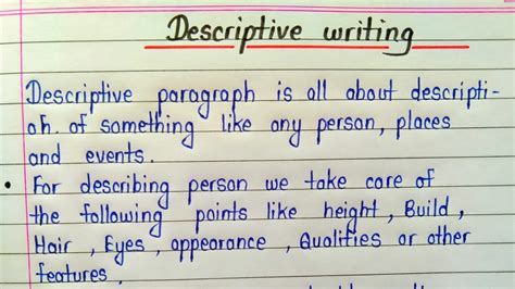 Descriptive Writing How To Write Descriptive Paragraph