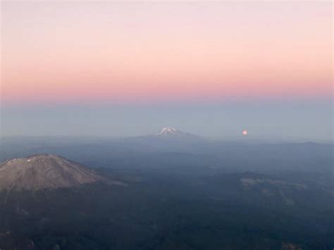 Moonrise Over Mount St Helens And Mt Adams Last Night Rportland