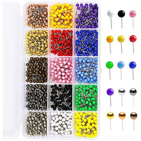 900 Pieces Multi Color Push Pins Map Tacks 18 Inch Round Head With