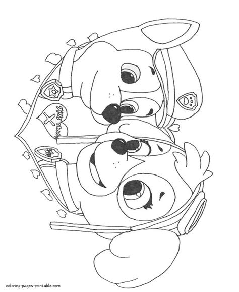 Paw Patrol Coloring Pages Chase And Skye