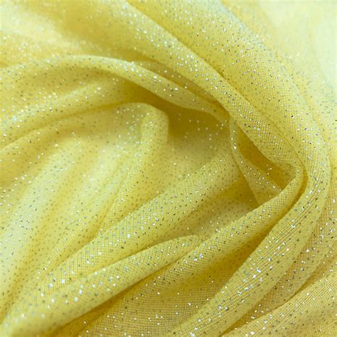 Glitter Knit Chiffon Canary Shine Trimmings And Fabrics