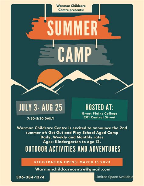 Summer Camp Flyer 2023 Warman Childcare Centre