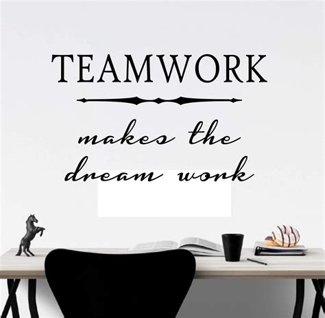 Office Wall Decal Teamwork Makes The Dream Work Lettering Vinyl Wall