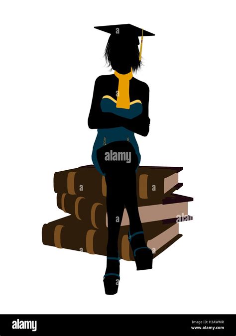 Female Graduate Illustration Silhouette Stock Photo Alamy