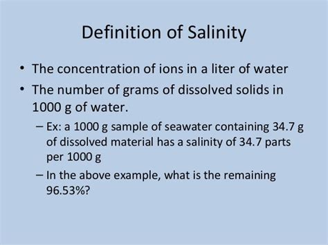 Salinity Notes