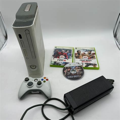Microsoft Xbox 360 White Console 20gb Controller All Leads Tested And Working 2 Ebay
