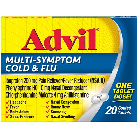 Advil Multi Symptom Cold And Flu Pain And Fever Reducer 20 Ct Walmart
